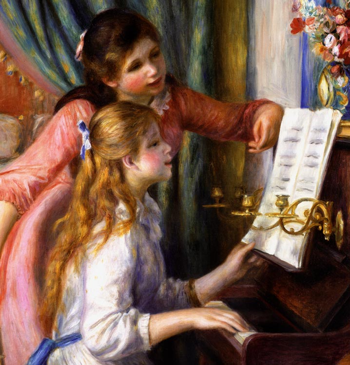 2 Mädchen Am Klavier Impressionismus Musik Pierre Auguste Renoir A3 033 Rahmen 