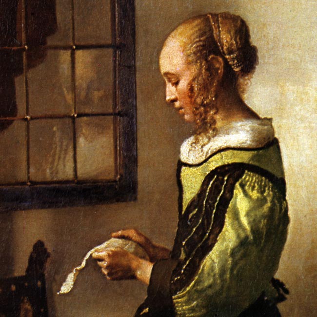 Maler Jan Vermeer Briefleserin am offenen Fenster