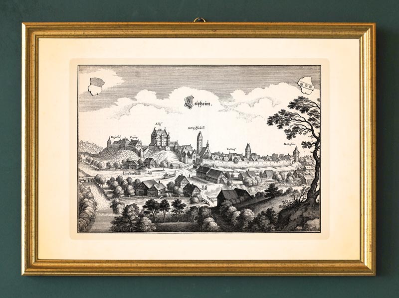 Veit SCHWABEN KUPFERSTICH MERIAN FAKSIMILE 108 Leipheim Kaltenstein Schloss St