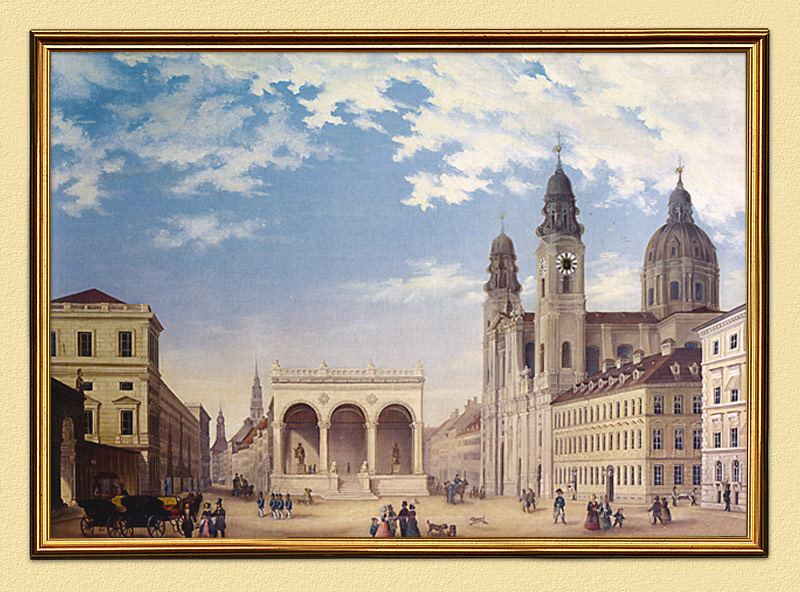 Feldherrnhalle Mit Theatinerkirche Munchen Gustav Seeberger Bayern Leinwand 12 Ebay