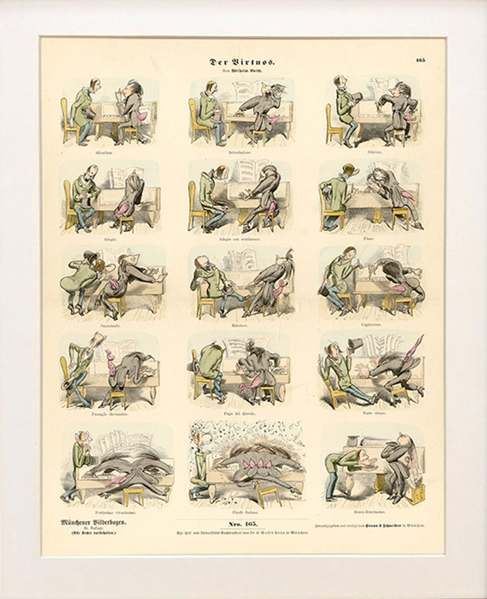 Der Virtuos Wilhelm Busch PIANO VIRTUOSE ADAGIO SCHERZO MÜNCHENER BILDERBOGEN220